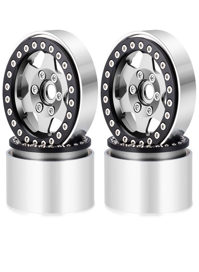 موهيرو مجموعة عجلات MOHERO CNC مقاس 1.9 بوصة بتقنية Beadlock، مكونة من 4 قطع، مناسبة لسيارات Axial SCX10 I II III و Wraith 90048 و TRX4 و Red-cat Gen7 Gen8 1/10th RC Crawler Cars، قطع غيار للترقية (رمادي) - Image 1